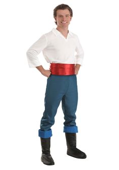 a man in an adult sized costume standing with his hands on his hips