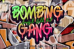 The Bombing Gang is a striking blackletter font. It has a graffiti style which makes it perfect for designs which... Gang Graffiti, Website Fonts, Graffiti Font, Creative Lettering, Graffiti Designs, Creative Fonts, Bold Fonts, Graffiti Styles