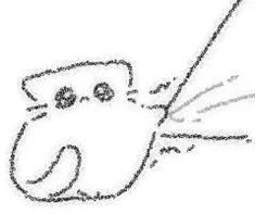 a drawing of a cat with its head in the air