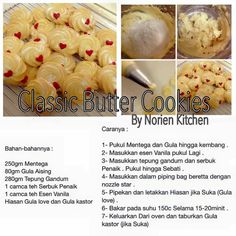 the recipe for classic butter cookies is shown