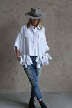 Evening Shirt With Ribbons /White Royal Blouse / White Oversized Shirt / Plus Size Tunic / Unique Clothes / Designer Clothes by DIDRESS on Etsy White Blouse With Tie Sleeves For Daywear, White Tie Sleeves Top For Daywear, White Tops With Tie Sleeves For Daywear, Casual White Blouse With Tie Sleeves, White Short Sleeve Tops With Tie Sleeves, White Blouse With Tie Sleeves For Spring, Spring White Blouse With Tie Sleeves, White Tie Sleeve Top For Spring, White Tops With Tie Sleeves For Spring