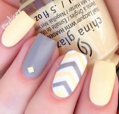 Fall is soon to arrive and pastel colors are ideal for Fall. Soft and cool pastel colors are an excellent choice if you want to achieve an adorable chic look Knit Nails, Grey Nail Designs, Yellow Nail Art, Yellow Nails Design, Chevron Nails, Nails Yellow, Best Nail Art Designs