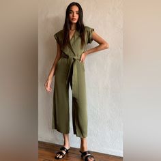 Veronica Beard Ophelia Jumpsuit Olive Green Never Worn. Only Tried On. Was On Store Display. Front Zip With Hook And Bar Closure. Detachable Waist Tie. Side Seam Pockets. Faux Back Slip Pockets. Olive Colour. Details Our Favorite One-Piece Wonder, The Ophelia Jumpsuit Is Designed To Flatter. With Its Notched Lapels And Waist-Defining Cut, This Style Will Stand Out From Am To Pm And Beyond. 72% Acetate , 28% Rayon. Self-Tie Waist. Notched Lapels. Cap Sleeves. Professional Dry-Clean. Style #2006cr0046469. * Fit: True To Size * Sleeves: Short Sleeves * Retail Value:$700 * Size & Fit Notes: Size 2 Chic Short Sleeve Workwear Pantsuit, Summer Workwear Overalls, Chic Short Sleeve Pantsuit For Work, Summer Workwear Overall Pantsuit, Summer Workwear Pantsuit Overall, Olive Colour, Olive Green Jumpsuit, Am To Pm, Satin Jumpsuit