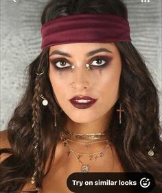 Female Pirate Hairstyles, Pirate Hairstyles, Spooky Halloween Makeup, Pirate Makeup, Pirate Hair, Female Pirate, Mexican Hairstyles, Carnival Makeup, Halloween Makeup Ideas