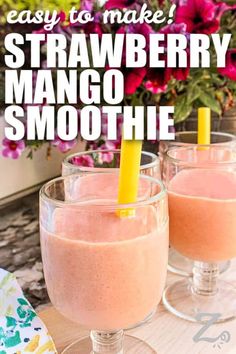 Try this delicious creamy strawberry mango smoothie for light and nourishing refreshment. Loaded with tropical flavors, this creamy beverage will energize you all day. Frozen strawberries, mango, and banana are blended with coconut milk, honey, and shredded coconut. Put your creative twist on this tasty recipe. Toss in peaches, yogurt, almond milk, blueberries, pineapple, or orange juice. Anything goes in a mango strawberry smoothie. #ourzestylife