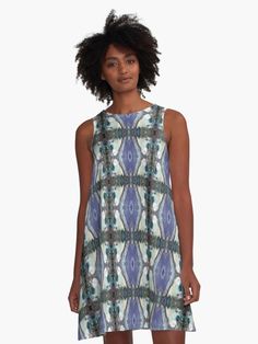 "Lilly Pond and Vines in blue by Adelaide Artist Avril Thomas at Magpie Springs" A-Line Dress for Sale by MagpieSprings | Redbubble Lilly Pond, Unique Womens Fashion, Straight Dress, Magpie, Woven Dress, Dress For Sale, Dress Fabric, Dress To Impress, Dresses For Sale