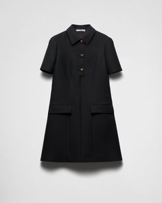 Flared fit Lined Shirt collar Side zipper closure Short sleeves Flap pockets Straight hem Prada Outfits, Prada Dresses, Prada Shirt, Prada Mini, Denim T Shirt, Jogging Suit, Cold Weather Outfits, Mini Cocktail Dress, Dress C