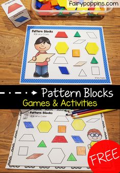 the pattern blocks game and activities for kids