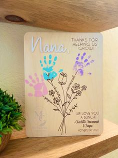 a wooden sign that says thanks for mama helping us grow