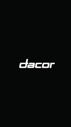 the word dacor is written in white on a black background