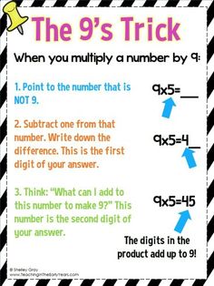 the 9's trick worksheet for students to practice numbers and subtract