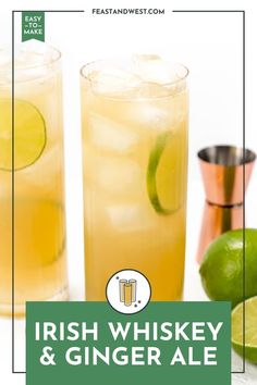 This Jameson, Ginger & Lime is one you can find on the shelf, but when you make it at home I promise it will be soooo much better! https://feastandwest.com/irish-ginger-lime-cocktail/