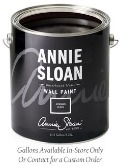 an open can of annie sloan's wall paint with the name annie sloan on it