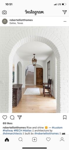 the instagram page on instagram com shows an image of a hallway with white brick walls