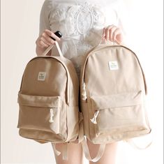 Students Canvas Backpack sold by Harajuku Fashion Style on Storenvy Funky Fits, Cute Backpacks For School, Tote Bag Backpack, Backpack Beige, Aesthetic Backpack, Diy Backpack, Room Deco, College Backpack, Student Bag