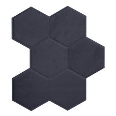 black hexagonal tiles on white background