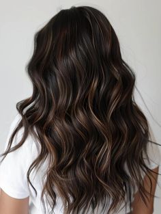 Brown Long Hair Color Ideas, Deep Brunette Hair Color With Highlights, Fall Brunette Hair Color Dark, Dark Hair Coloring, Brunette Hair Inspo Color, Natural Hair Dye Ideas Brunettes, Fall Hair Inspo For Brunettes, Dark Hair With Dimension Brunettes, Brunette Fall Hair 2024