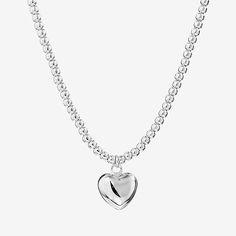 Bead Type: Sterling SilverIncluded: 1 Necklace Chain(s), 1 Pendant(s)Features: Adjustable, Adjustable Chain, Quick ShipJewelry Closure: Lobster ClaspLink Construction: HollowShape: HeartMetal Color: WhiteChain Length: 18 InchChain Width: 3 MillimetersPendant Length: 15.9mmPendant Width: 13.9mmChain Construction: BeadCare: Wipe CleanMetal: Sterling SilverNecklace Type: Pendant NecklacesPendant & Charms Type: PendantsCountry of Origin: Imported Adjustable Heart Beads Necklace For Everyday, Adjustable Heart Shaped Clavicle Chain Necklaces, Adjustable Heart-shaped Chain Necklace, Adjustable Silver Necklace With Heart Beads, Adjustable Sterling Silver Necklace With Heart Beads, Sterling Silver Adjustable Heart Bead Necklace, Sterling Silver Adjustable Necklace With Heart Beads, Mother's Day Adjustable Heart Bead Necklaces, Adjustable Sterling Silver Heart Beads Necklace