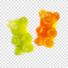 two gummy bears sitting next to each other