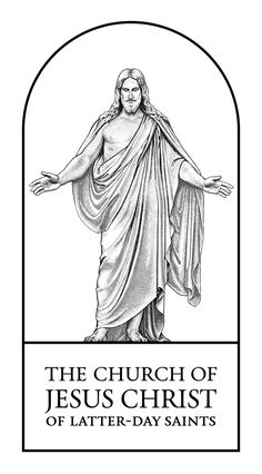 the logo for the church of jesus christ of latter saints, which is depicted in black and white