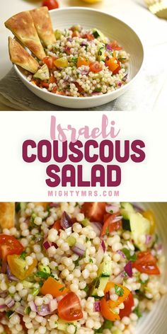 this is an image of a salad in a bowl with the title overlay above it