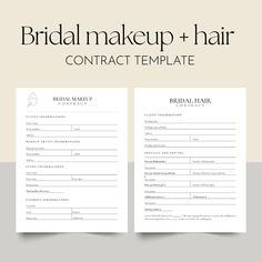 Are you a bridal stylist or makeup artist looking to simplify your booking process? 🌟 Our Bridal Beauty Bundle is the perfect solution to keep everything organized and professional! This bundle is specifically designed to make your life easier and your clients happier.  𝗪𝗵𝗮𝘁'𝘀 𝗶𝗻𝗰𝗹𝘂𝗱𝗲𝗱? Bridal Hair and Makeup Contract Template 📝 - A comprehensive and customizable contract that covers all essential aspects of your services, ensuring clear communication and expectations with your br Makeup Contract Template, Wedding Makeup Contract, Bridal Hair Contract Template, Pre Bridal Makeup, Makeup Contract, Stylist Kit, Makeup Consultation, Pre Bridal, Bridal Stylist