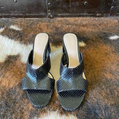 New W No Tags! Black Snake Effect Mules In Size 7. Leather Look. About 3” In Height. Never Worn! Perfect For Wedding Season! Synthetic Sandals With Stacked Heel For Date Night, Summer Black Faux Leather Heels, Summer Faux Leather Heels For Night Out, Zara Summer Party Mules, Evening Sandals With Stacked Heel In Faux Leather, Zara Sandals For Spring Night Out, Zara Sandals For Night Out In Spring, Zara High Heel Synthetic Mules, Zara Closed Toe Mules For Party