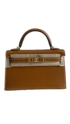 Hermès Mini Kelly 20 Natural Sabel Butler With Gold Hardware Mini Kelly, The Bag, Retail Therapy, Gold Leather, Full Set, Gold Hardware, Leather, Gold