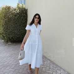 Small Armpit To Armpit 17 3/4" Xl Armpit To Armpit 19 3/4" 53% Linen 47% Cotton White Mid-length Maxi Dress For Summer, Mid-length White Maxi Dress For Summer, Fitted Midi Length Shirt Dress For Vacation, White Mid-length Vacation Dress, Fitted Summer Shirt Dress, Midi Length, Fitted Summer Shirt Dress Midi Length, Fitted Midi Length Summer Shirt Dress, Fitted Midi Length Shirt Dress For Summer, Feminine White Maxi Dress