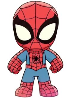 a cartoon character with big eyes and a spider - man suit on it's chest