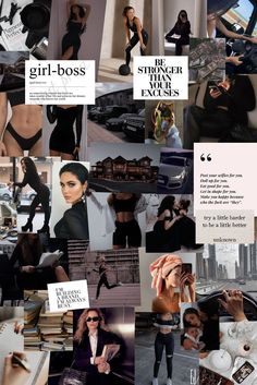 Vision board Successful Women Aesthetic Wallpaper, Daglig Motivation, Vision Board Collage, Vision Board Wallpaper, Rich Girl Aesthetic, Girl Boss Motivation, Dream Vision Board, Vision Board Manifestation, Vision Board Inspiration