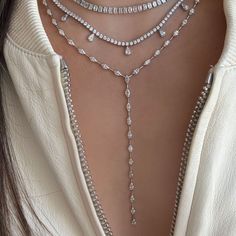 Marquise Diamond Lariat Necklace MATERIALS Available in 18K White Gold. DETAILS Gold Weight: 12.17g CT Weight: 9.02cts Necklace length: 18" with a hoop at 17" and 16" so it can be adjusted. *In-stock items ship in 2-4 business days. If back-ordered, please allow 4-6 weeks for delivery. Rush options may be available, please contact hello@alevjewelry.com Diamond Lariat Necklace, Necklace Length Guide, Bracelet Size Chart, Virtual Fashion, Marquise Diamond, Lariat Necklace, Gold Details, Necklace Length, Bracelet Sizes