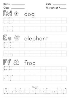 worksheet with the letter d for children to practice their handwriting and writing skills