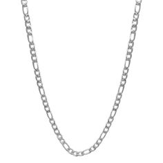 Add something new to your daily look with this handsome stainless steel figaro chain necklace by Adornia.Add something new to your daily look with this handsome stainless steel figaro chain necklace by Adornia. Nickel free Metal: stainless steel Chain length: 24 in. Total weight: 30 g Width: 6 mm Packaging: pouch Plating: rhodium, 14k gold Finish: polished Chain type: figaro Size: 24". Color: Silver Tone. Gender: female. Age Group: adult. Classic Stainless Steel Figaro Chain Necklace, Silver Stainless Steel Figaro Chain Necklace, Stainless Steel Figaro Link Chain Jewelry, Silver Stainless Steel Necklace With Figaro Chain, Stainless Steel Figaro Chain Necklace, Chain Necklace Silver, Figaro Chain Necklace, Figaro Chains, Figaro Chain