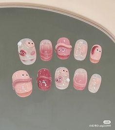 follow me!! Capybara Nails, Korea Nail Art, Lemon Nails, Minimal Nails Art, Bears Nails, Fake Nails Designs, Korean Nails