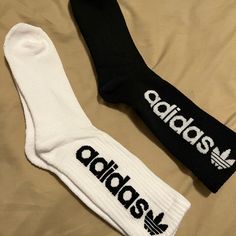 Black And White 2 Pack Men’s Socks Brand New New No Tag Black Sports Socks With Letter Print, Adidas Casual Black Socks, Black Sporty Socks With Letter Print, Casual Black Adidas Socks, Socks Adidas, Football Gloves, Soccer Socks, Adidas Soccer, Tube Socks