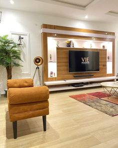 the living room is clean and ready to be used as a home theater or entertainment center