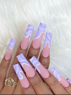 Discover 46 trendy acrylic nail designs that will make you want them done today. Credit: timmy_1992 Long Acrylic Nail Designs, Purple Nail Designs, Colorful Nails, Her Nails, Long Acrylic Nails Coffin, White Nail Designs