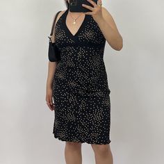 Y2k polka dot halter dress. Perfect little fit. Soo cute. Material has stretch. Easily pair with platform sandals or kitten heels. In good condition.
Fits a size small best 
For reference I’m a size medium & 5’1💌


#halterdress #00s #2000s #summerdress Platform Sandals, Halter Dress, Kitten Heels, Polka Dot, Polka Dots, Women's Dress, Summer Dresses, Size Medium, Sandals