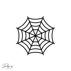 a black and white drawing of a spider web