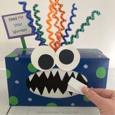 Sel Activities For Special Education, Fear Activity For Kids, Fear Therapy Activities, Anger Monster Activity, Fun Therapy Activities For Kids, Art Therapy For Kids Ideas, Worry Box For Kids, Worry Monster Craft, Coping Skills Crafts