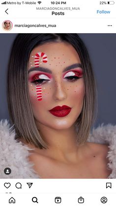 Easy Christmas Makeup Ideas, Snowman Makeup, Snowflake Makeup, Holiday Makeup Christmas, Christmas Party Makeup, Friday Holiday, Brand Makeup