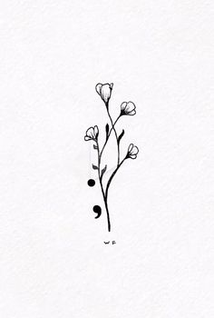 a drawing of flowers with the word we on it's back and bottom corner