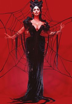 The Black Widow, Witch Costumes, Celebrity Halloween Costumes, Riot Grrrl, Halloween Photoshoot, Witch Costume, Arte Inspo, Drew Barrymore, Vintage Horror