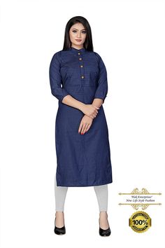 Indian Designer Beautiful Plain Cotton Flair Kurti | Ethnic Party & Wedding Wear Straight Fully Stitched Kurta For Girls. Formal Kurti, Kurti Styles, Churidar Neck Designs, Indian Designer, Indian Design