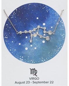 the zodiac sign virgo is displayed on a card