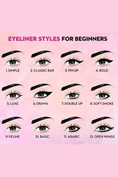 Eyeliner For Eyeshapes, Eye Makeup For Cat Eyes, Two Winged Eyeliner, How To Do Cat Eye Makeup, Eyeliners Style, Eyeliner Styles For Double Eyelid, Cat Eye For Beginners, Easy Cat Eyeliner Tutorials, Easy Eyeliner Looks For Beginners