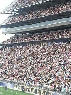 a stadium full of people watching a football game