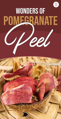 the cover of wonders of pomegranate peels, with text overlay