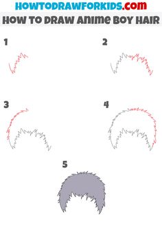 how to draw an anime boy hair step by step instructions for kids and beginners